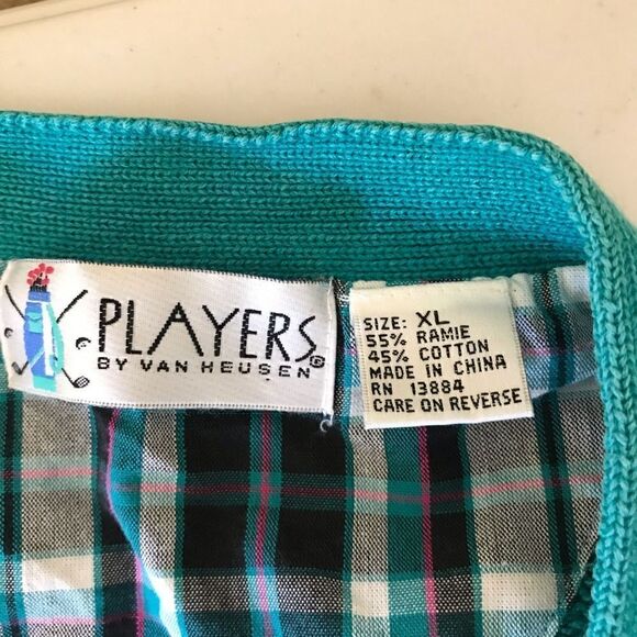 Players by van heusen knit vintage gold cardigan large embroidered logo on back - Picture 6 of 8